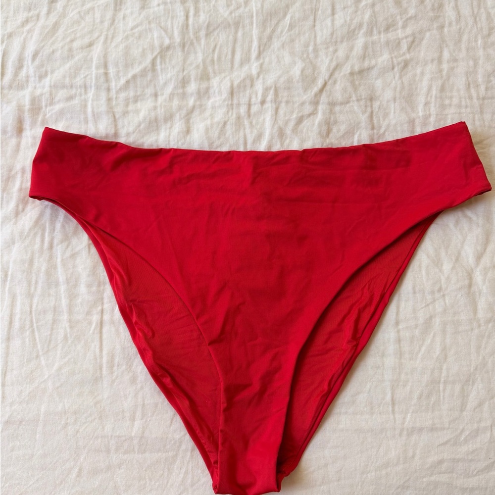 SKIMS Red High-Cut Bikini Bottoms